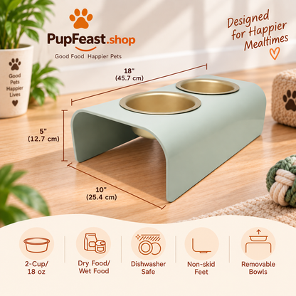 Elevated Double Pet Feeding Bowls