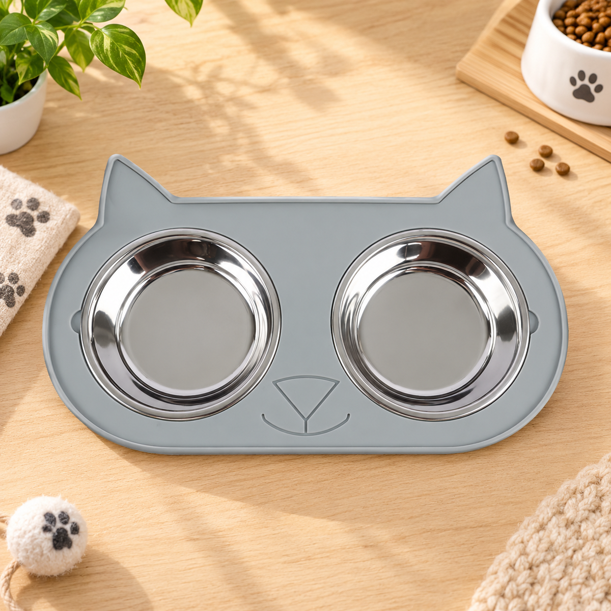 Double Stainless Steel Cat Bowls