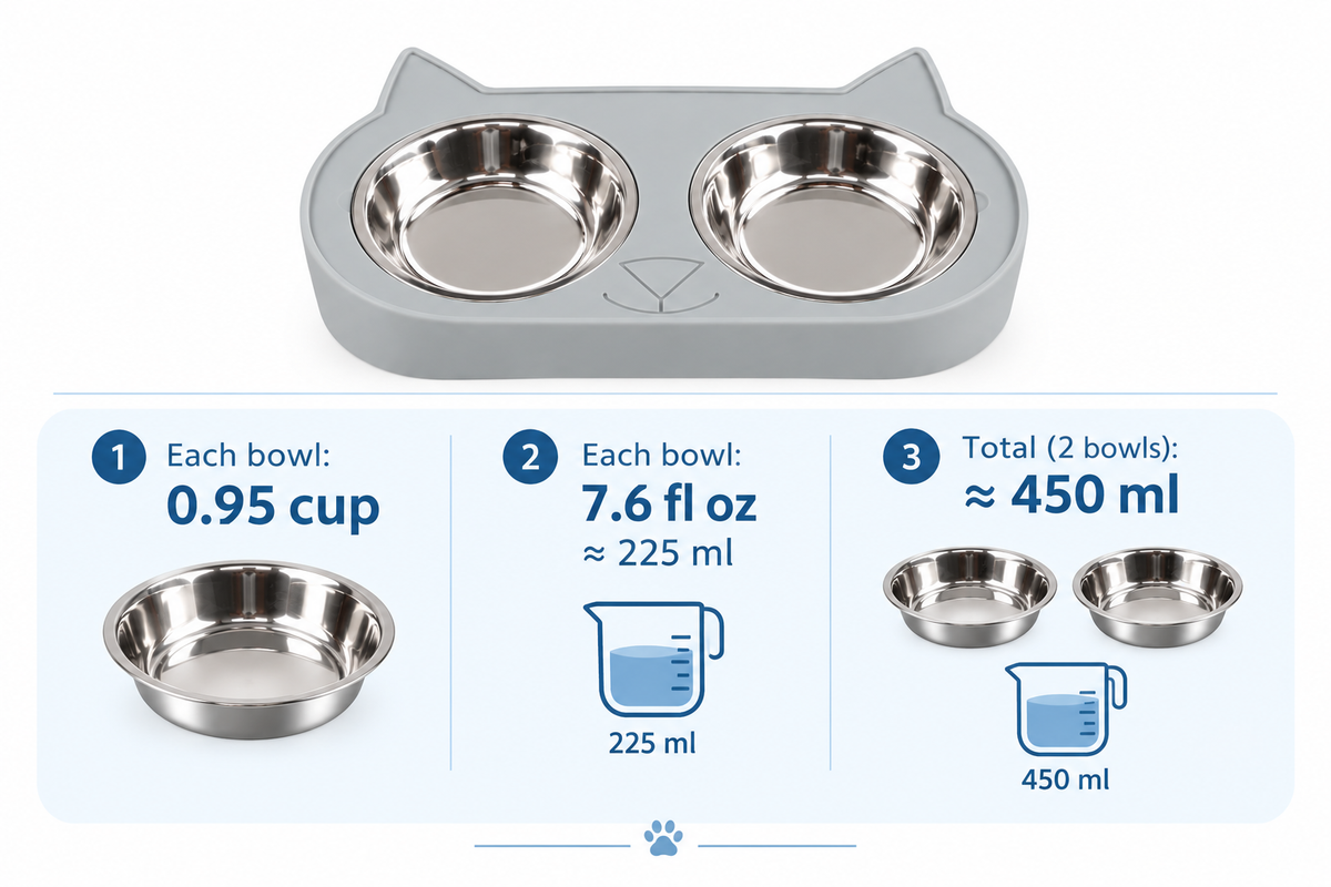 Double Stainless Steel Cat Bowls