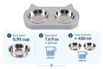 Double Stainless Steel Cat Bowls