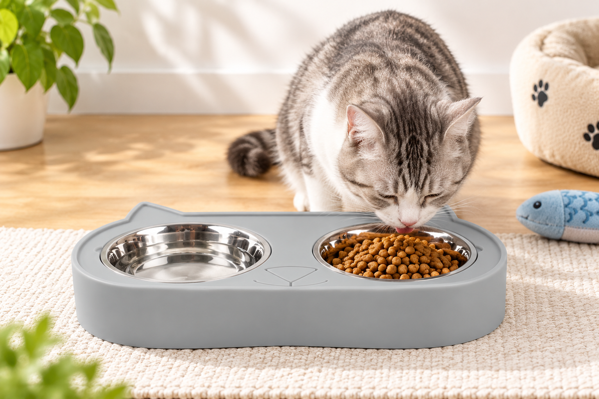 Double Stainless Steel Cat Bowls